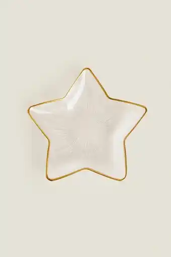 ZARA Large star serving dish with gold rim erbjuda