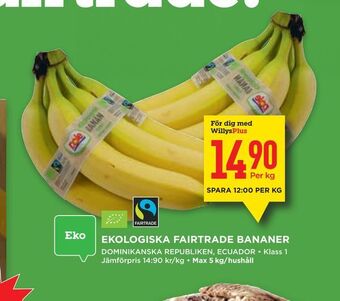 Ekologiska fairtrade bananer