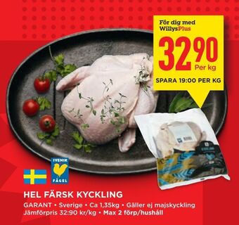 Willys Hel färsk kyckling erbjuda