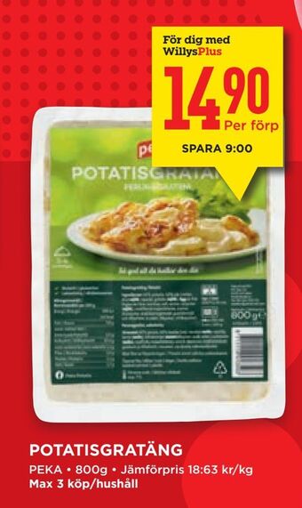 Willys Potatisgratäng erbjuda