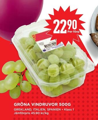 Willys Gröna vindruvor 500g erbjuda