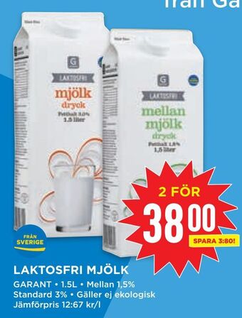 Willys Laktosfri mjölk erbjuda