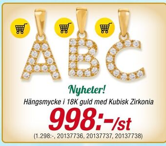 Guldfynd Hängsmycke i 18k guld med kubisk zirkonia erbjuda