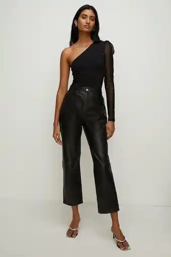 Glitter mesh one shoulder ponte bodysuit