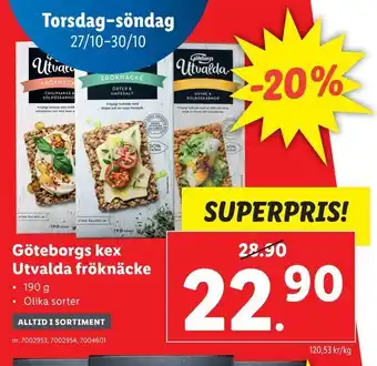 Lidl Göteborgs kex utvalda fröknäcke erbjuda
