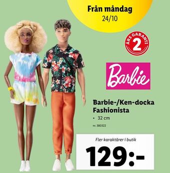 Barbie-/ken-docka fashionista