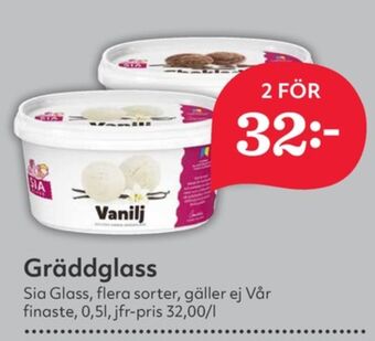 Hemköp Sia gräddglass erbjuda