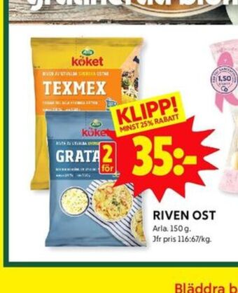 ICA Kvantum Arla köket riven ost erbjuda