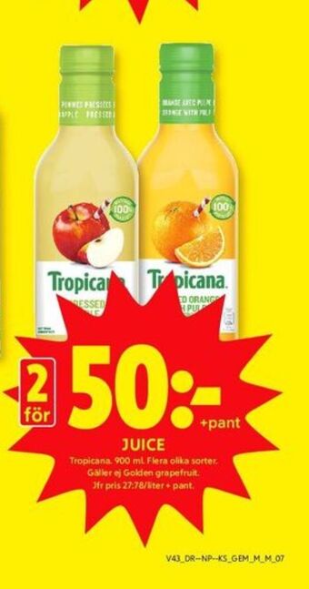 ICA Kvantum Tropicana juice erbjuda