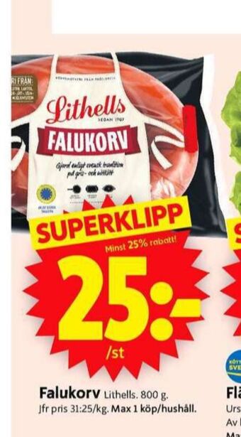 ICA Supermarket Lithells falukorv erbjuda