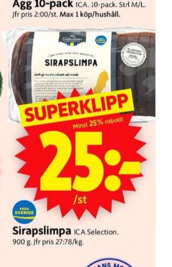 ICA Supermarket Sirapslimpa erbjuda