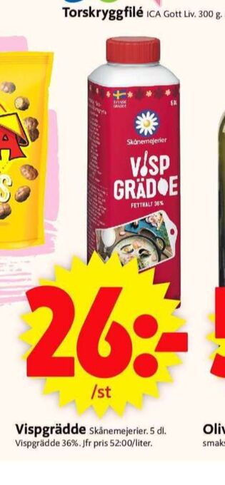 ICA Supermarket Skånemejerier vispgrädde erbjuda
