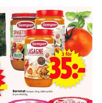ICA Supermarket Semper barnmat erbjuda
