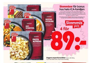 ICA Supermarket Findus färdigrätter erbjuda