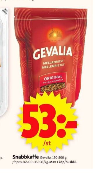 ICA Supermarket Gevalia instant kaffe erbjuda