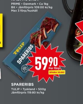 Willys Tulip spareribs erbjuda