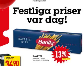 Willys Barilla pasta erbjuda