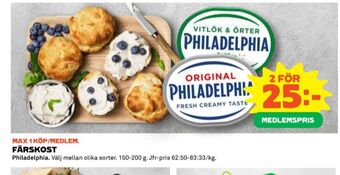 Coop Philadelphia färskost erbjuda