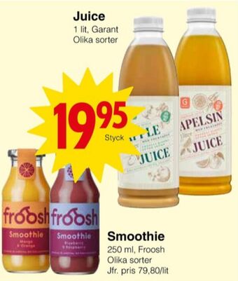 Matöppet Garant juice erbjuda