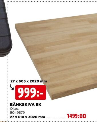 Jem&Fix Bänkskiva ek erbjuda