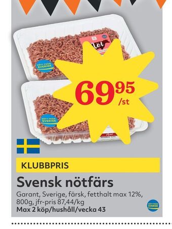 Hemköp Svensk nötfärs erbjuda