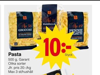 Matöppet Pasta erbjuda