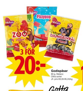 Matöppet Godispåsar erbjuda