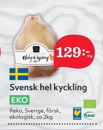 Hemköp Svensk hel kyckling erbjuda