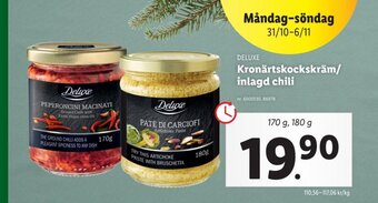 Lidl Kronärtskockskräm/ Inlagd Chili erbjuda