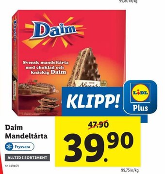 Lidl Daim Mandeltårta erbjuda