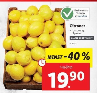 Lidl Citroner erbjuda