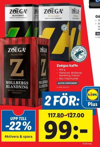 Lidl Zoégas Kaffe erbjuda