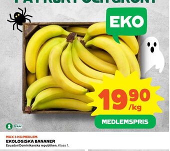 Coop Konsum Ekologiska bananer erbjuda