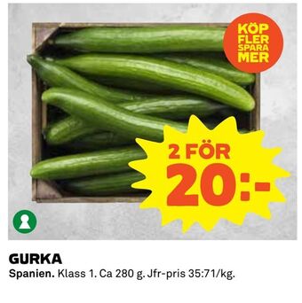 Coop Daglivs Gurka erbjuda
