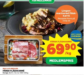 Coop Daglivs Färsk fläskkarré erbjuda