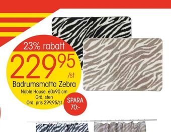 Badrumsmatta zebra
