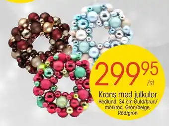 Krans med julkulor