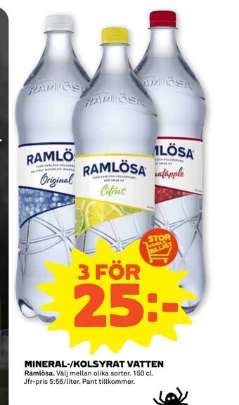 Stora Coop Mineral-/kolsyrat vatten erbjuda