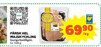 Stora Coop Färsk hel majskyckling erbjuda