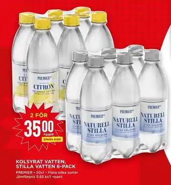 Willys Kolsyrat vatten, stilla vatten 6-pack erbjuda