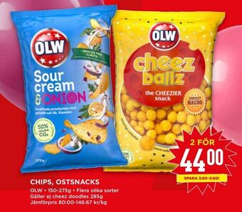 Willys Chips, ostsnacks erbjuda