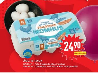 Willys Hemma Ägg 15-pack erbjuda