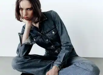 ZARA Full length trf denim jumpsuit erbjuda