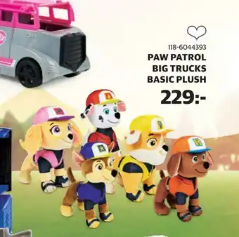 Lekia Paw patrol big trucks basic plush erbjuda