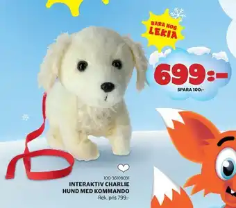 Lekia Interaktiv charlie hund med kommando erbjuda