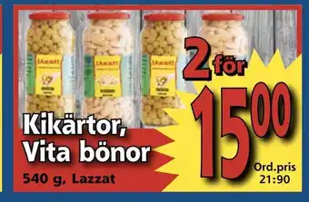 Supergrossen Kikärtor, vita bönor erbjuda