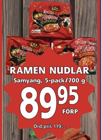 Supergrossen Ramen nudlar erbjuda