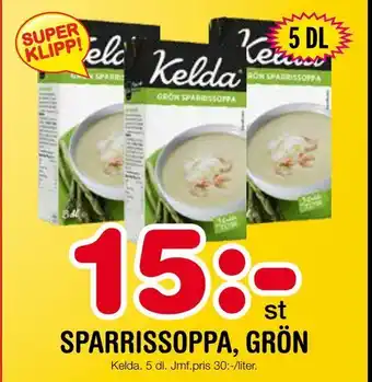 Nya Pulsen Sparrissoppa, grön erbjuda