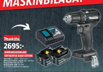 Bauhaus Borrskruvdragare ddf483rtjb black edition erbjuda