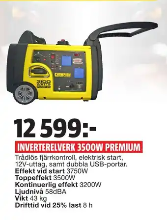 Bauhaus Inverterelverk 3500w premium erbjuda